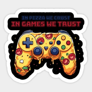 Pizza Gamer T-Shirt | In Games we trust Sticker